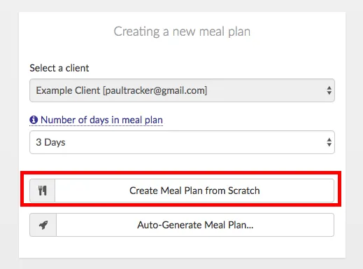 create new meal plan